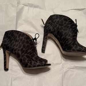 Louise et Cie Black Leopard Heeled Boots